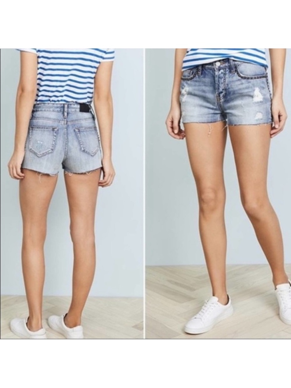 Rails Austin Studded Raw Hem Distressed Jean Shorts Size 27